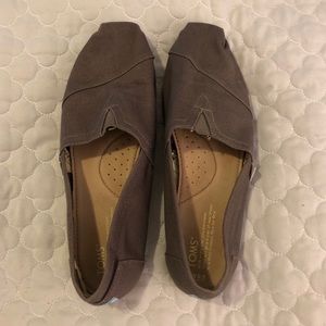 Never worn Gray TOMS canvas slipons